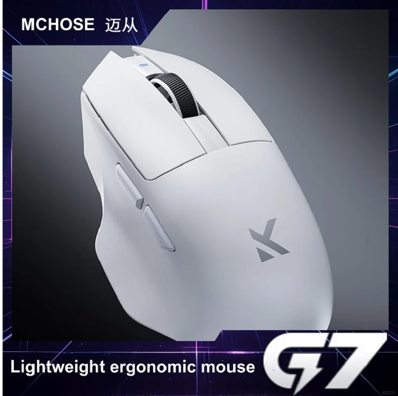 Wireless Gaming Mouse MCHOSE G7 Wireless Mouse Low-Power Ergonomic Design Lightweight Gaming with Three Mode Connection High Performance