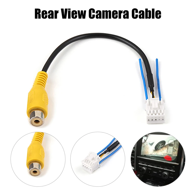

High Quality Car RCA Reversing Rear View Cable Adaptor For Car Stereo Radio DVD 10pin Rear View Backup Camera Cable Connector