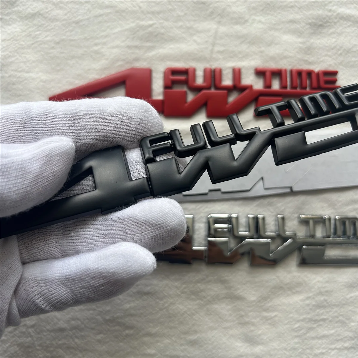 Sleek Metal 4WD Fulltime Car Logo for Trunk and Side Decoration