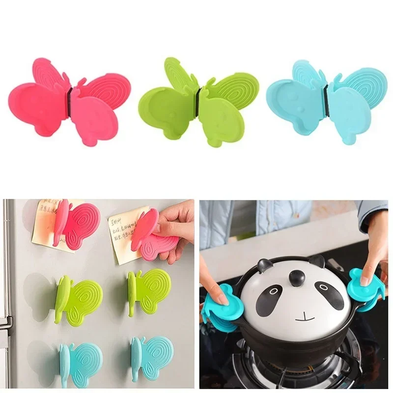 1pc Butterfly Shaped Silicone Anti-scald Devices Fridge Magnet Kitchen Tool Insulation Plate Clamp для кухни Kichen Decoracion