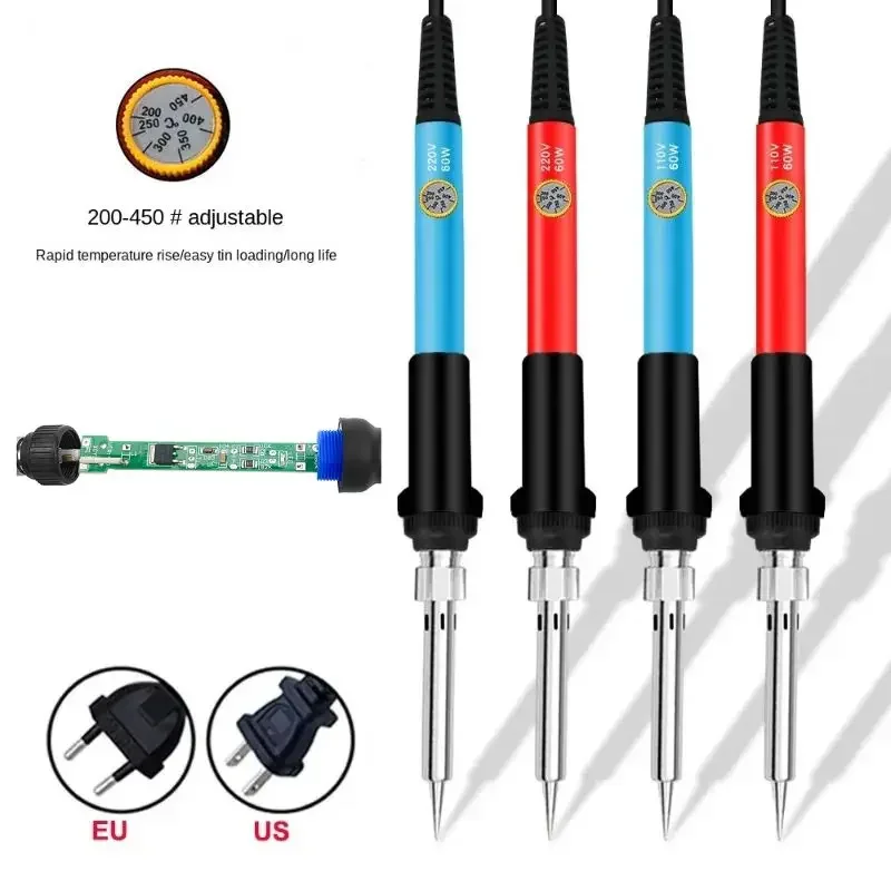 

New Adjustable Temperature Electric Soldering Iron 220V 110V 60W Welding Solder Rework Station Heat Pencil Tips Repair Tools