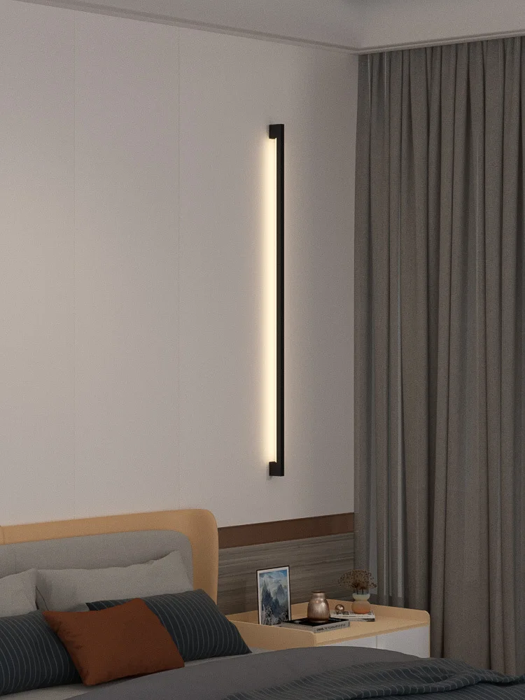 Nordic Minimalist Modern Designer 110V 220V LED Wall Lamp Living Room Hotel Aisle Corridor Bedroom Room Bedside Long Wall Light,led wall lamp