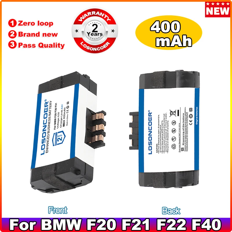 

LOSONCOER 400mAh SOS Emergency Battery 84102447710 84109361678 For BMW F21 F20 F22 F23 F30 F31 F32 F40 F44 F45 F46 F80 F87 G30