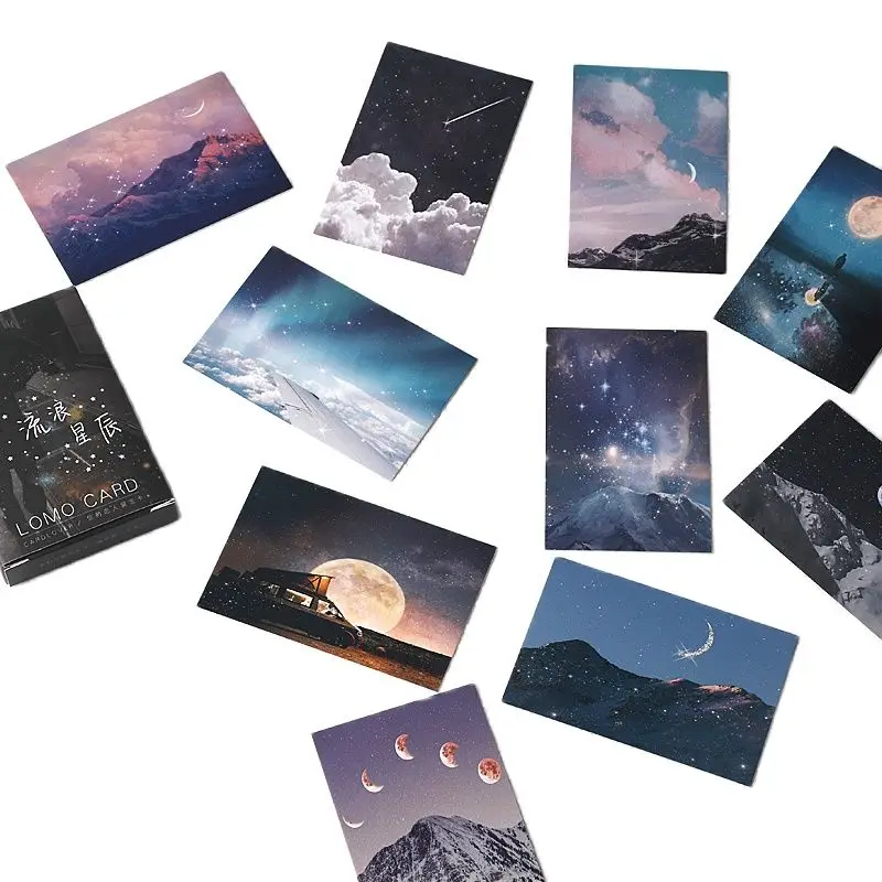 28-sheets-set-wandering-stars-lomo-card-cartoon-mini-postcard-message-card-christmas-gifts