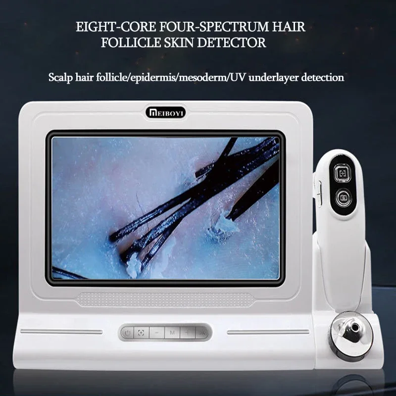 UV Skin Analyzer Machine Professional Scalp Detector Hair Follicles Oil Moisture Tester Facial Skin Hair Analyser Machine 11inch