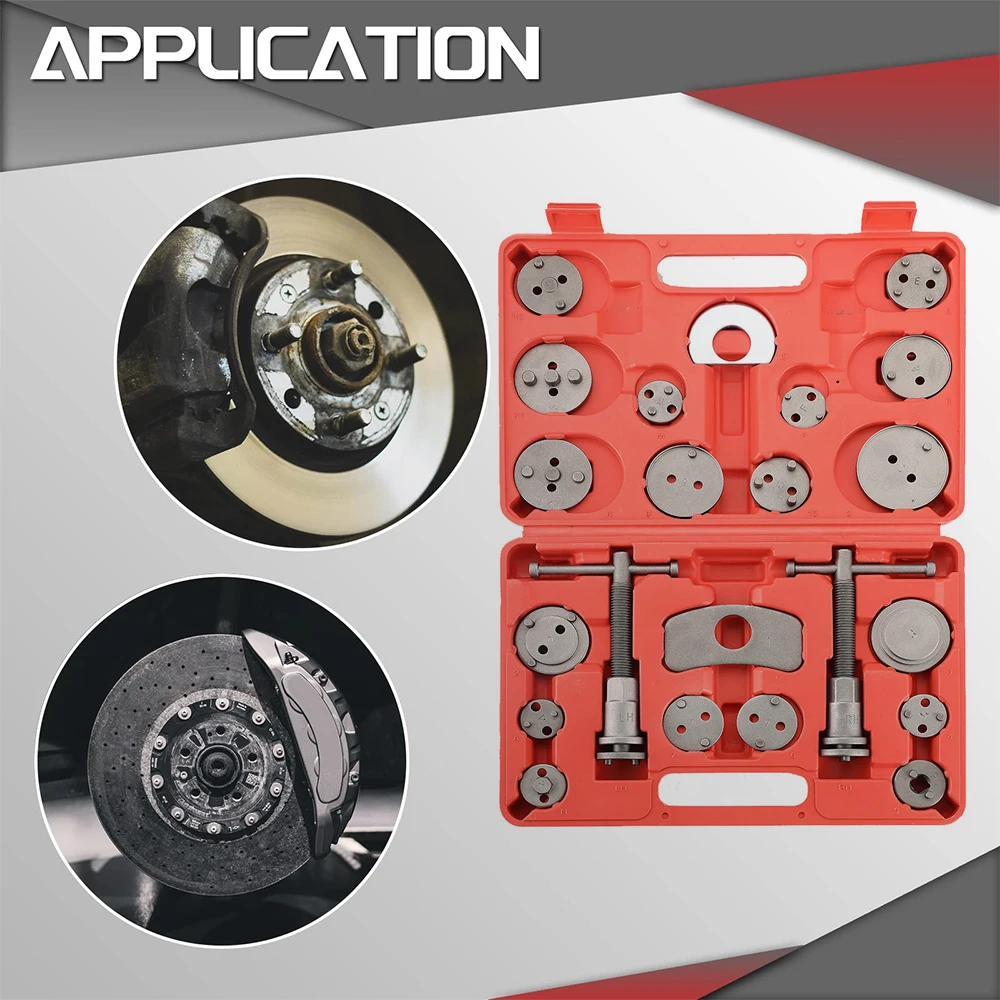 Brake caliper tool set inside storage case