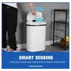 Trash Can Office Bathroom Bedroom Waste Bin with Lid Automatic Sensor Touch Free Stainless Steel Garbage Can 13 Gallon / 50L 3