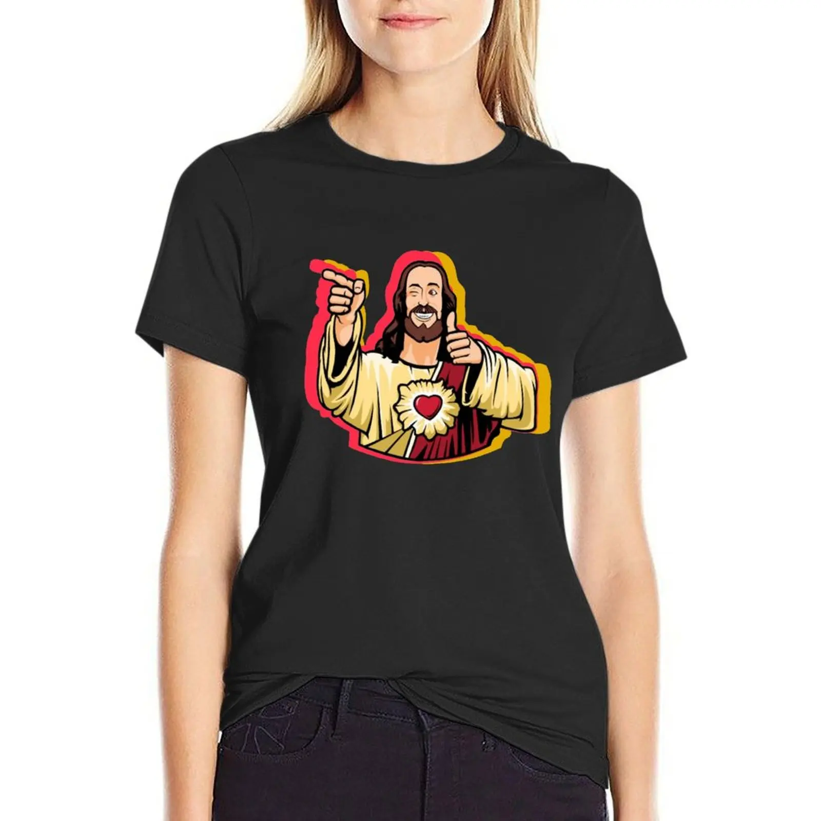 

jesus meme T-Shirt graphics Aesthetic clothing female Blouse cropped t shirts for Women