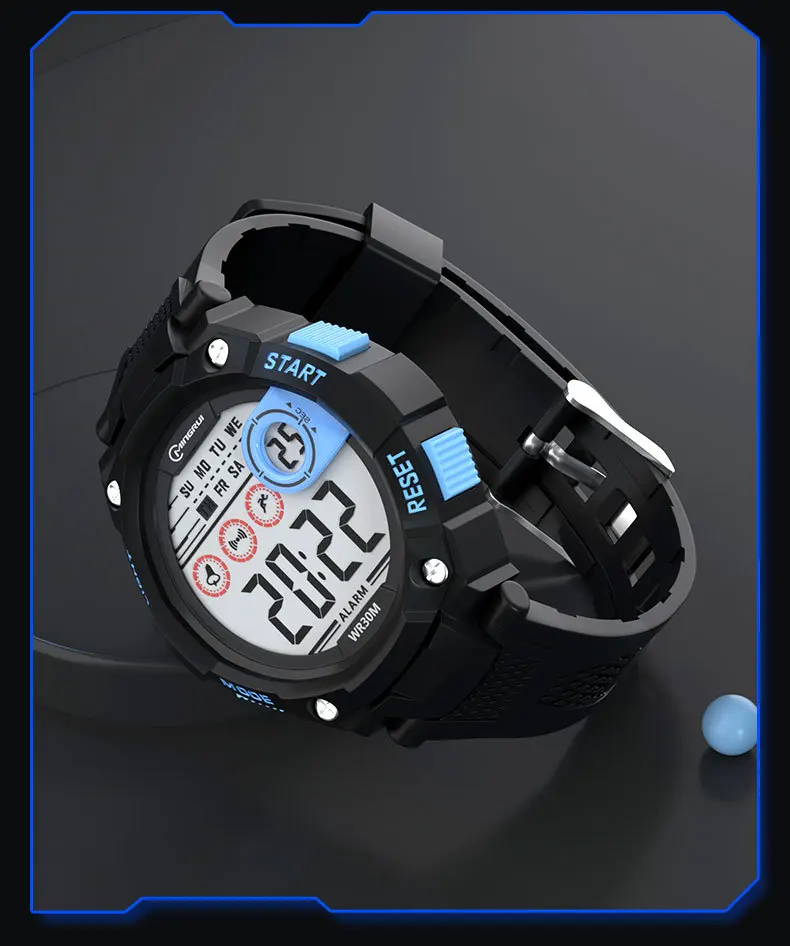 UTHAI Men's Electronic Watch High School Student Sports Watches Waterproof LED Alarm Clock Calendar Kids Digit Smart Wristwatch 2