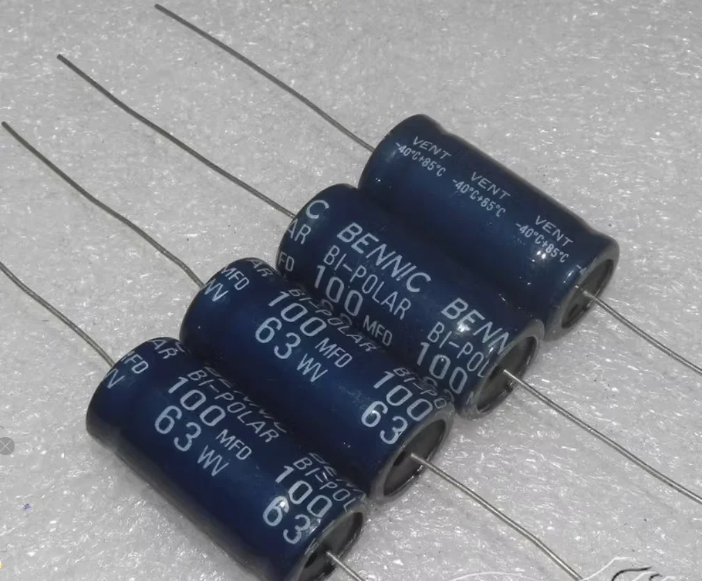 5PCS/LOT BENNIC axial 63V100UF 63V120UF 63WV 100MFD non-polar frequency dividing aluminum electrolytic capacitor