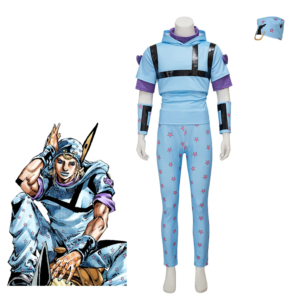 

JoJo's Bizarre Adventure Jonathan Joestar Cosplay Costume Joe Kid Full Set Adult Men Uniform Set Halloween Carnival Outfit
