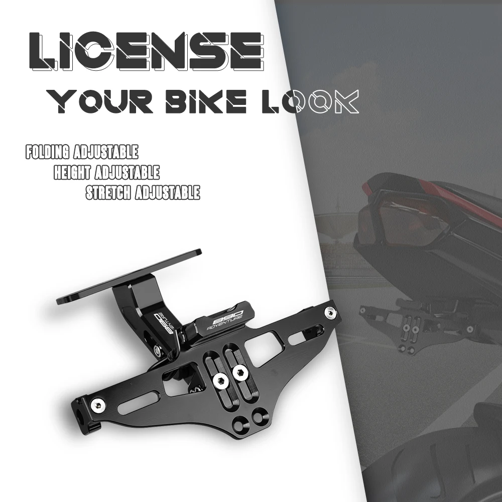 

For 890ADVENTURE 890 ADVENTURE R 890 ADV 2021 2022 2023 Motorcycle Rear License Plate Bracket Holder with LED Light Indicator