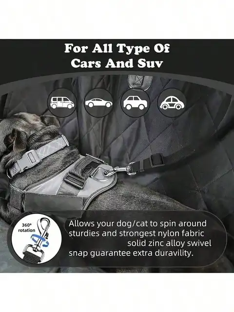 1pc Car Pet Dog Seat Leash, Pet Car Interior Leash, Dog Seat Belt Strap, Dog Seat Buckle, Dog Car Seat Accessories 3