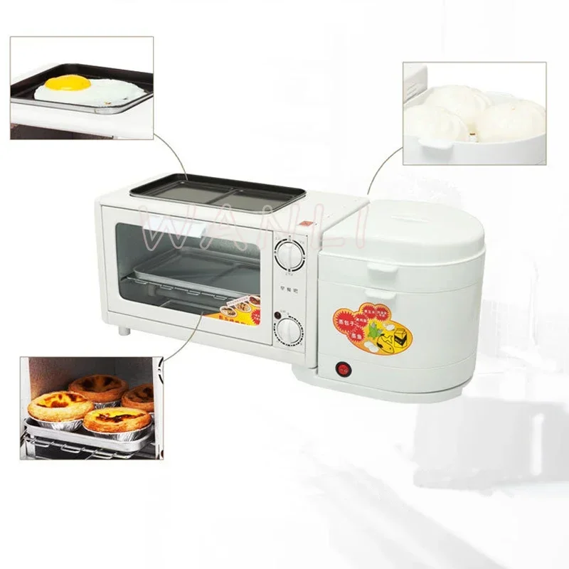 Four-in-one Breakfast Machine Home Multi-function Steamed Egg Cooker Toaster Oven Kitchen Baking Appliances 5