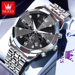 Elegant Gold and Blue Men's Watch by OLEVS (Silver Black)