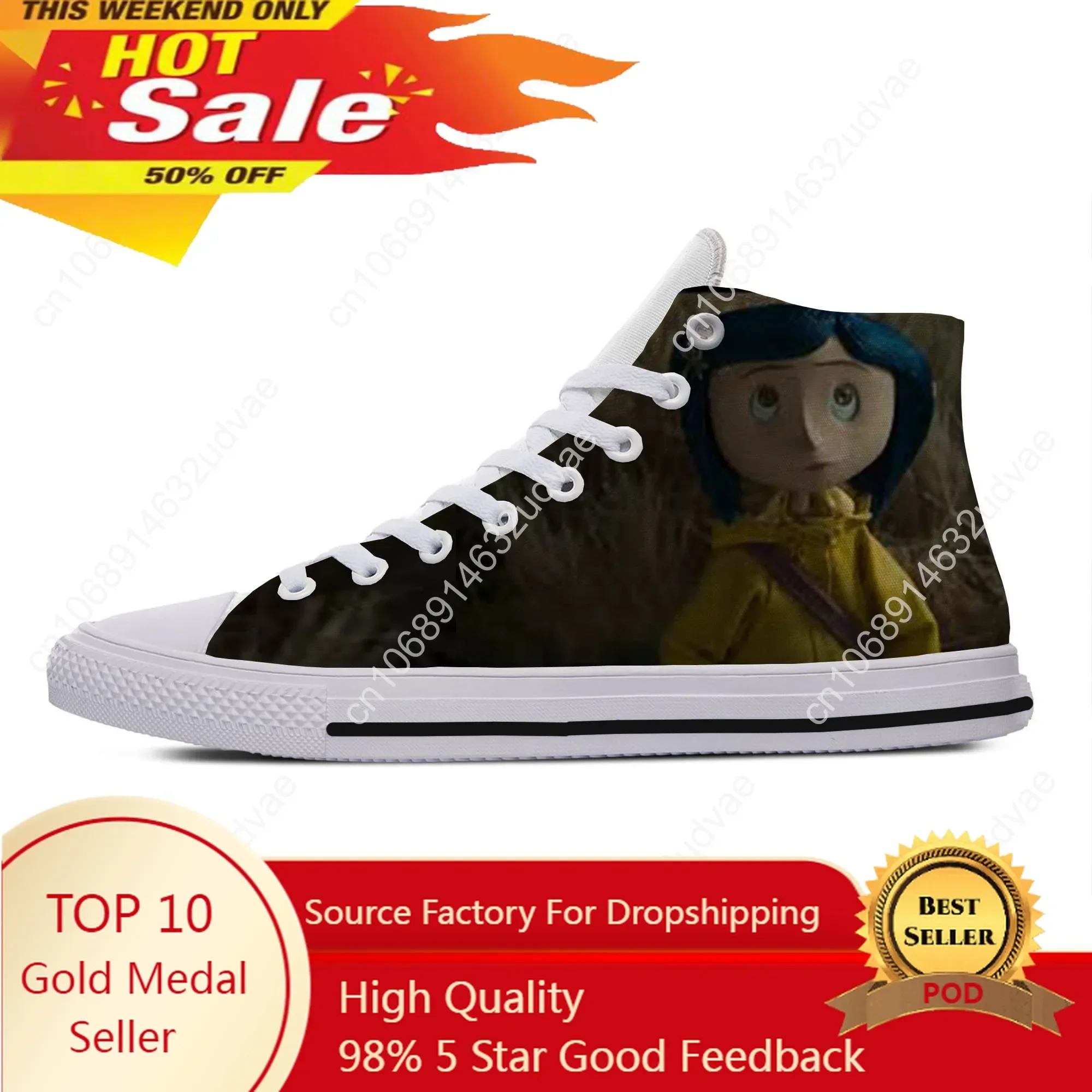 Hot Cool Summer Fashion Sneakers Handiness Casual Shoes Cartoon Cute Funny Men Women Coraline The Secret Door Latest Board Shoes