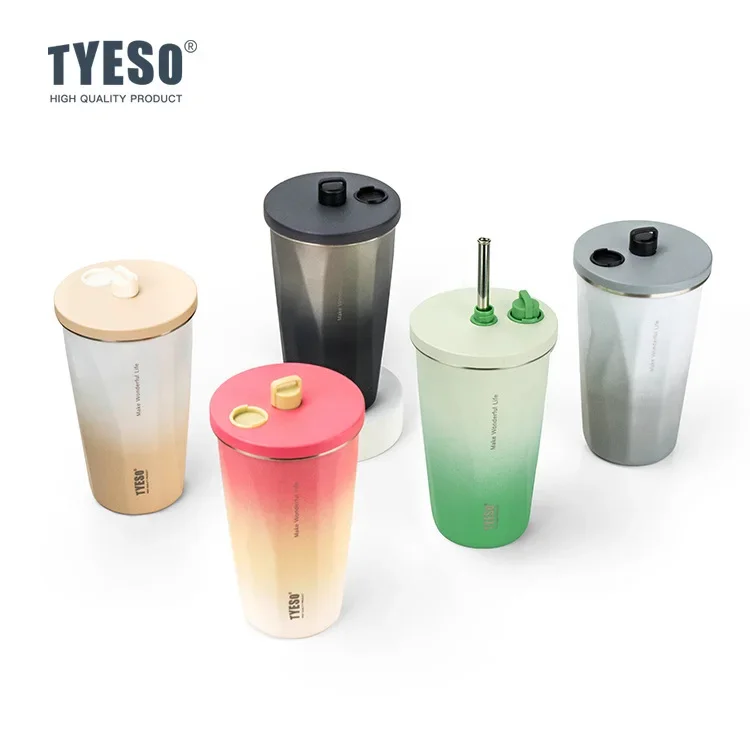 Tyeso 600ml Diamond Coffee Cup Vacuum Stainless Steel Keep Cold And Hot Mug  Value Large Capacity Car Mounted Straw Thermos - AliExpress