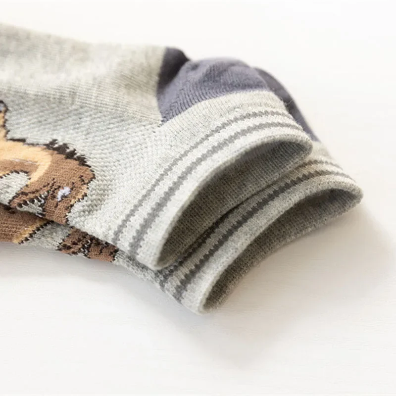 Children's Socks Boy Dinosaur Pattern Socks Comfortable and Breathable Casual and Soft Child Anti-slip Leggings Clothing 5 Pairs