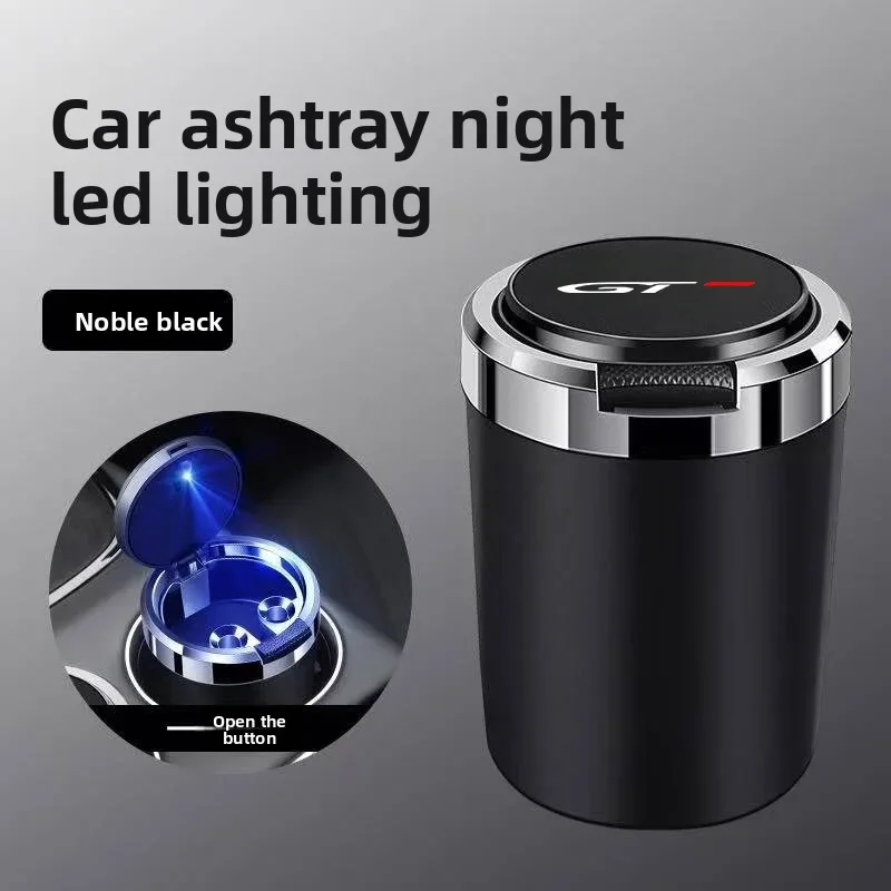 푸조 3008 2008 308 208 GT LINE GTi 508 5008 차량용 LED 조명 자동차 재떨이 컵홀더형 담배꽁초통 액세서리