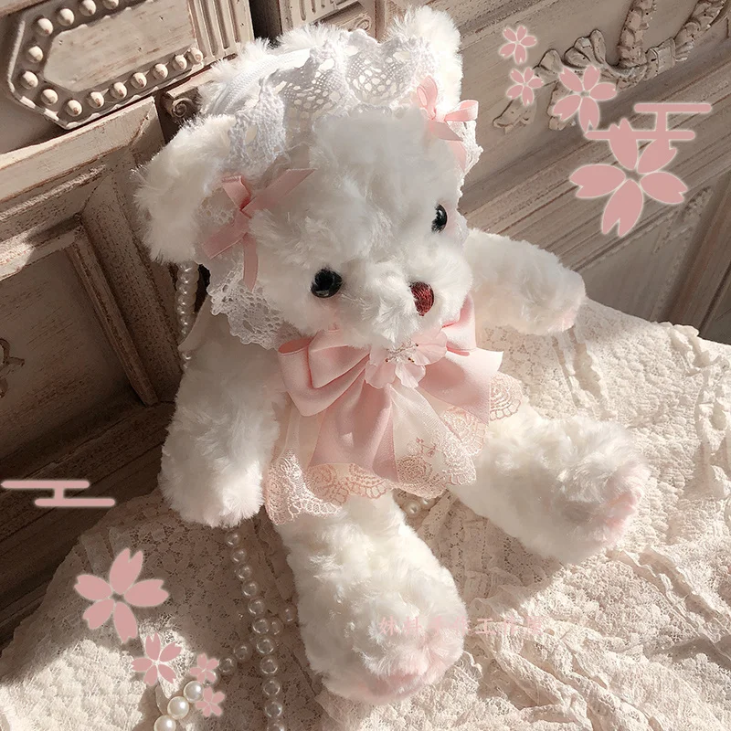 

Sakura Bear Bag Original Handwritten Lolita Pink jk Shoulder Bag Cute Bow Harajuku Blue Crossbody Bag