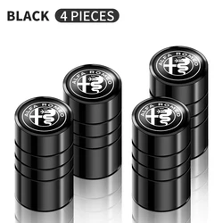 4Pcs Aluminum Alloy Car Tire Valve Caps - Premium Auto Wheel Accessories (Black - 4pcs)