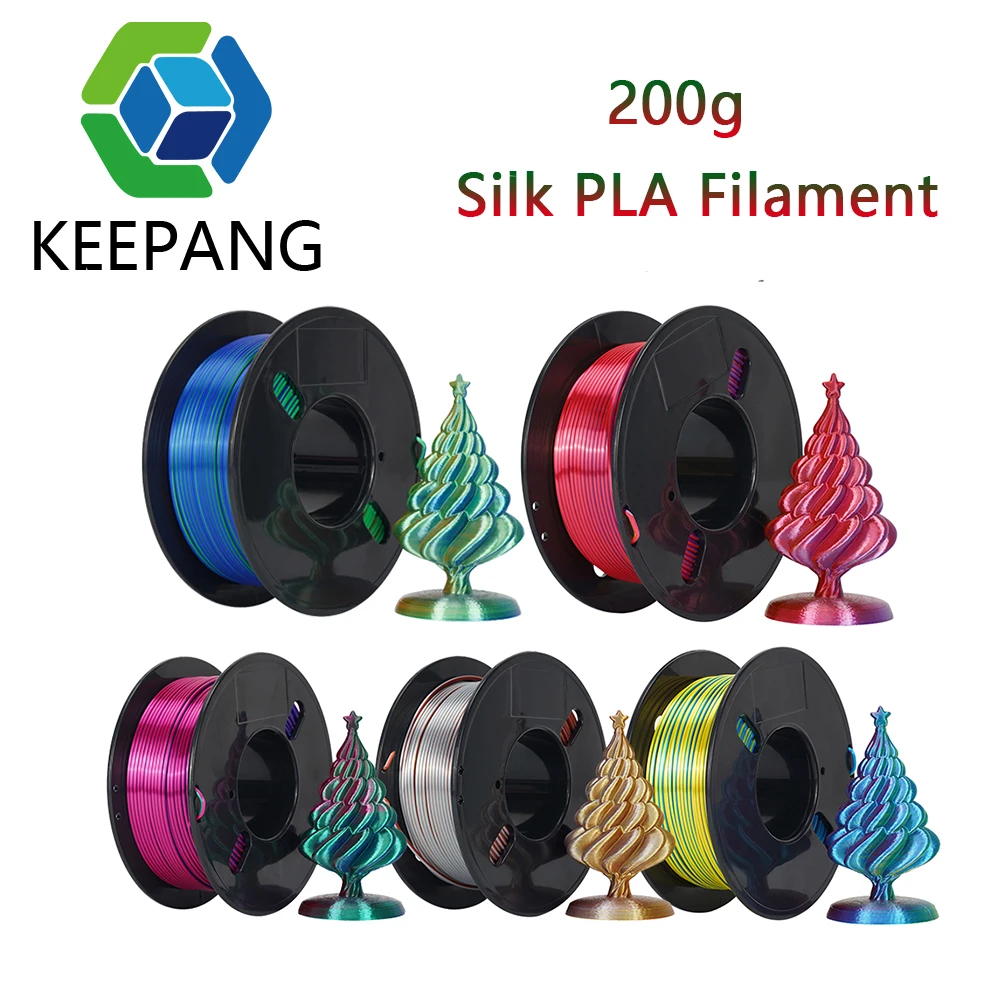 KEE PANG 200g Tricolors Silk PLA Filament 1.75mm FDM 3D Printers  Filament Eco-friendly 3D Printing Material New Arrival