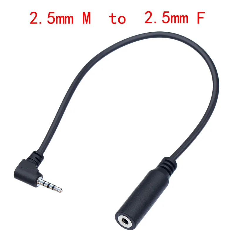 Cable adaptador de Audio de extensión en ángulo recto, conector macho a hembra de 4 polos, 2,5mm, 0,2 m, 1m, 2m, 3m