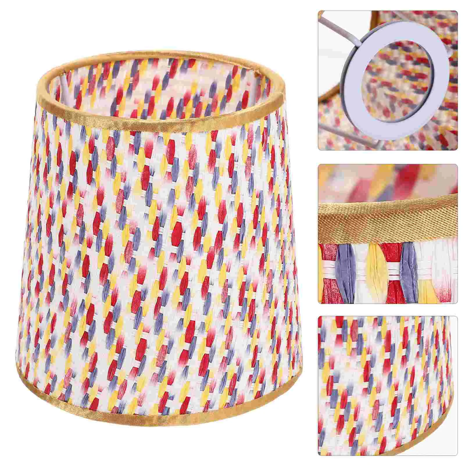 

Small Lamp Shade Rattan Woven Lampshade Table Lamps Floor Light Clip On Fabric Cloth Chandelier Shades Lampshade Floor Light