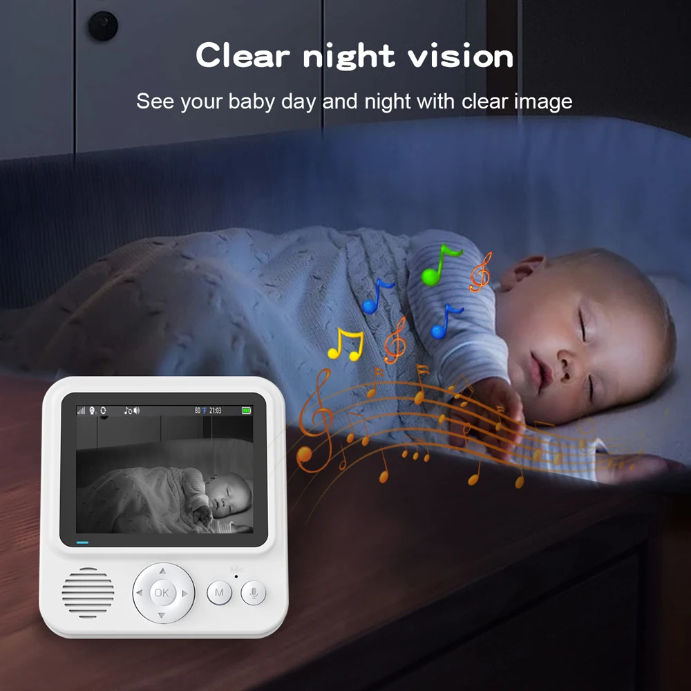 2.8inch Baby Monitor Wireless Video Nanny Baby Camera Intercom Night Vision Temperature Monitoring Cam Babysitter Nanny Cam wireless baby monitor video baby monitor