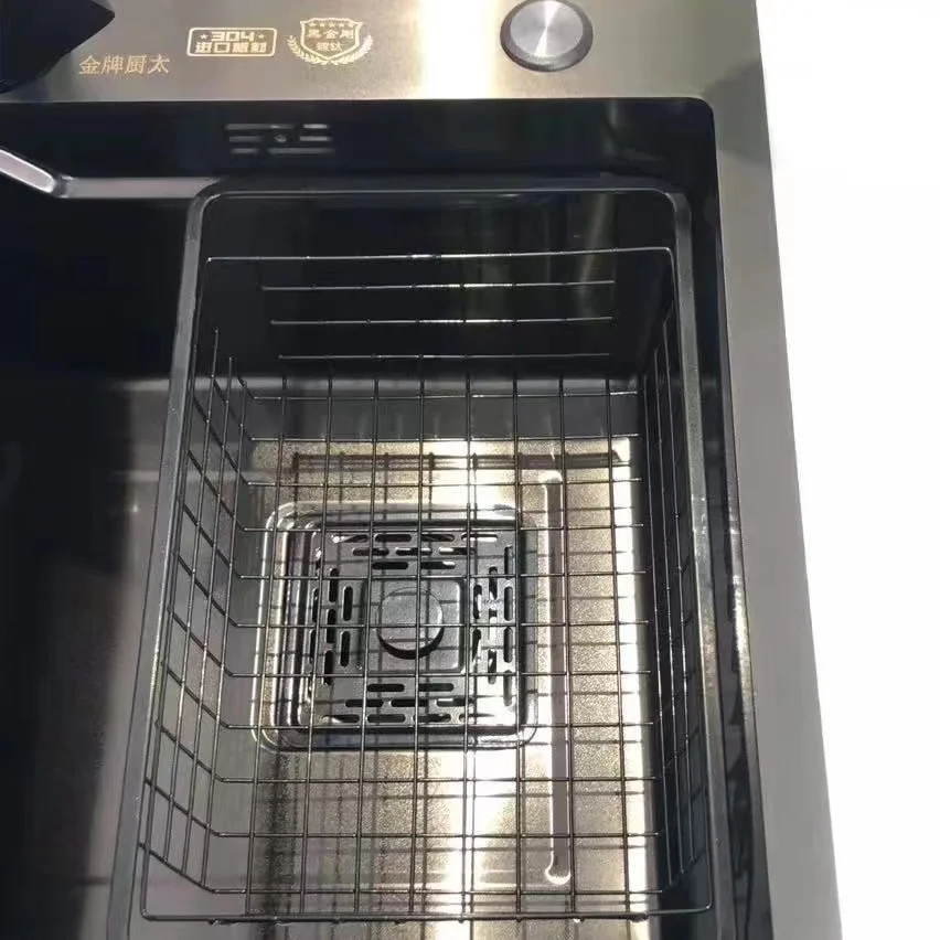 Kitchen sink drain basket drying tableware drain rack washing vegetable fruit basket high-end nano water scouring rack