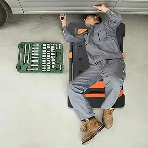 NEUE 7-in-1 tragbare klappbare Werkbank, multifunktionale Arbeitsplattform, verwendet als Dolly, Saw Horse, Car Creeper und Handtruck – Detail 4