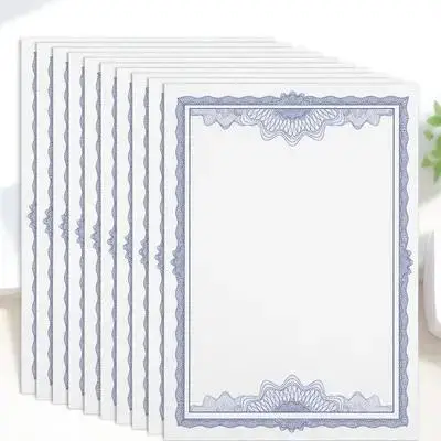 10Pcs 빈 인증서 용지 A4 인쇄 가능 쓰기 가능 학위 증명서 수료증 스포츠 인증서 학교용