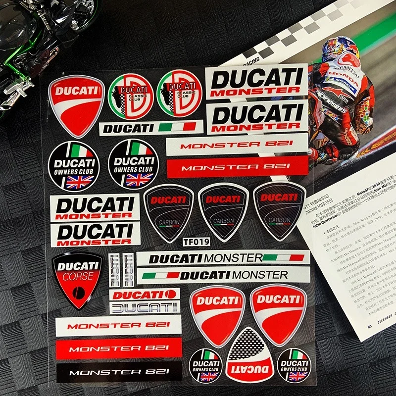 Reflective Motorcycle Stickers Ducati Corse Logo Decals for Ducati Monster Multistrada Diavel Superbike Motorcycle Accessories