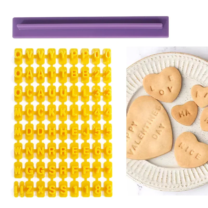 Mini Cookie Cutters Alphanumeric Stamping Pastry Molds Combination Baking Supplies Polymer Clay Cake Decorating Tools Bar Cutter