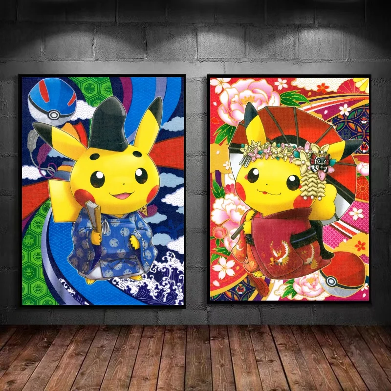 Pokémon Canvas Painting for Room Decoration, Pikachu Picture, Wall