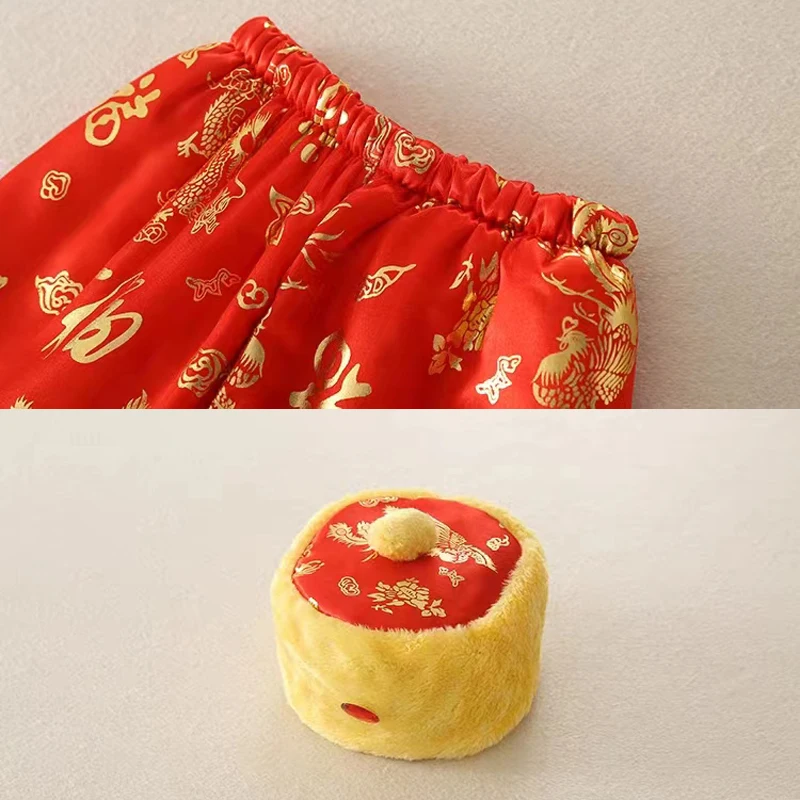 Chinese Traditional Costume Tang Chinese Traditional Costume For Newborn Baby Boys Embroidery Winter Red New Year Birthday Gift Christmas Longsleeve