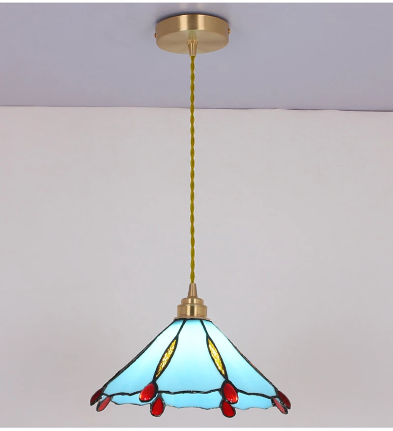 Home Decoration Vintage Pendant Lights Tiffany Glass Hanging Lamp Kitchen Island Light Living Room Dining Suspension Luminaire