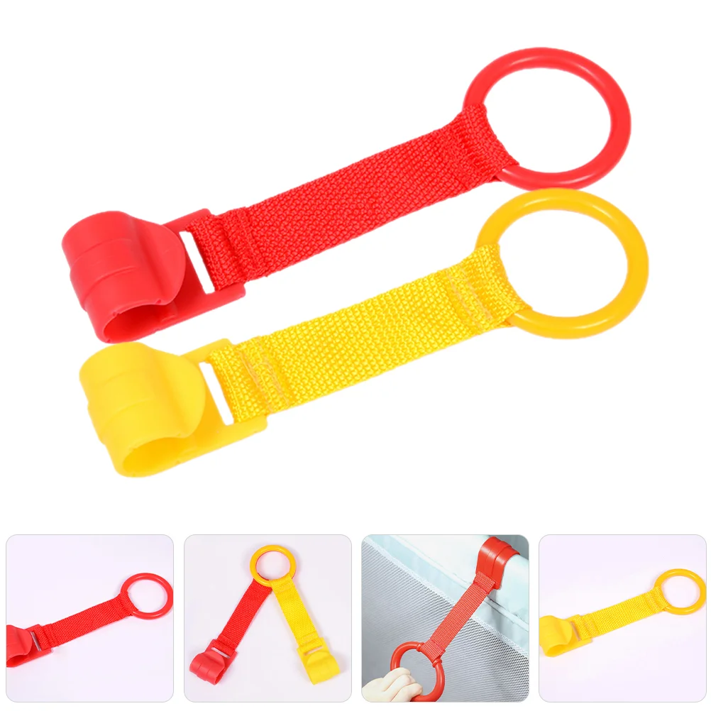 

4 Pcs Playpen Hand Pull Ring Up Rings Baby Nursery Cot Crib For Infant Bed Tool Walking Learning Tools Stand