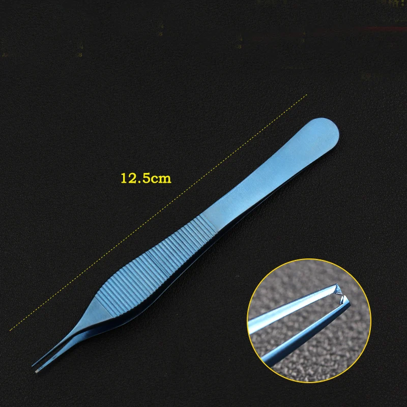 Tissue Forceps Serrated Tips/Teeth Titanium Ophthalmic Forceps Tweezers Eye Surgical Instrument