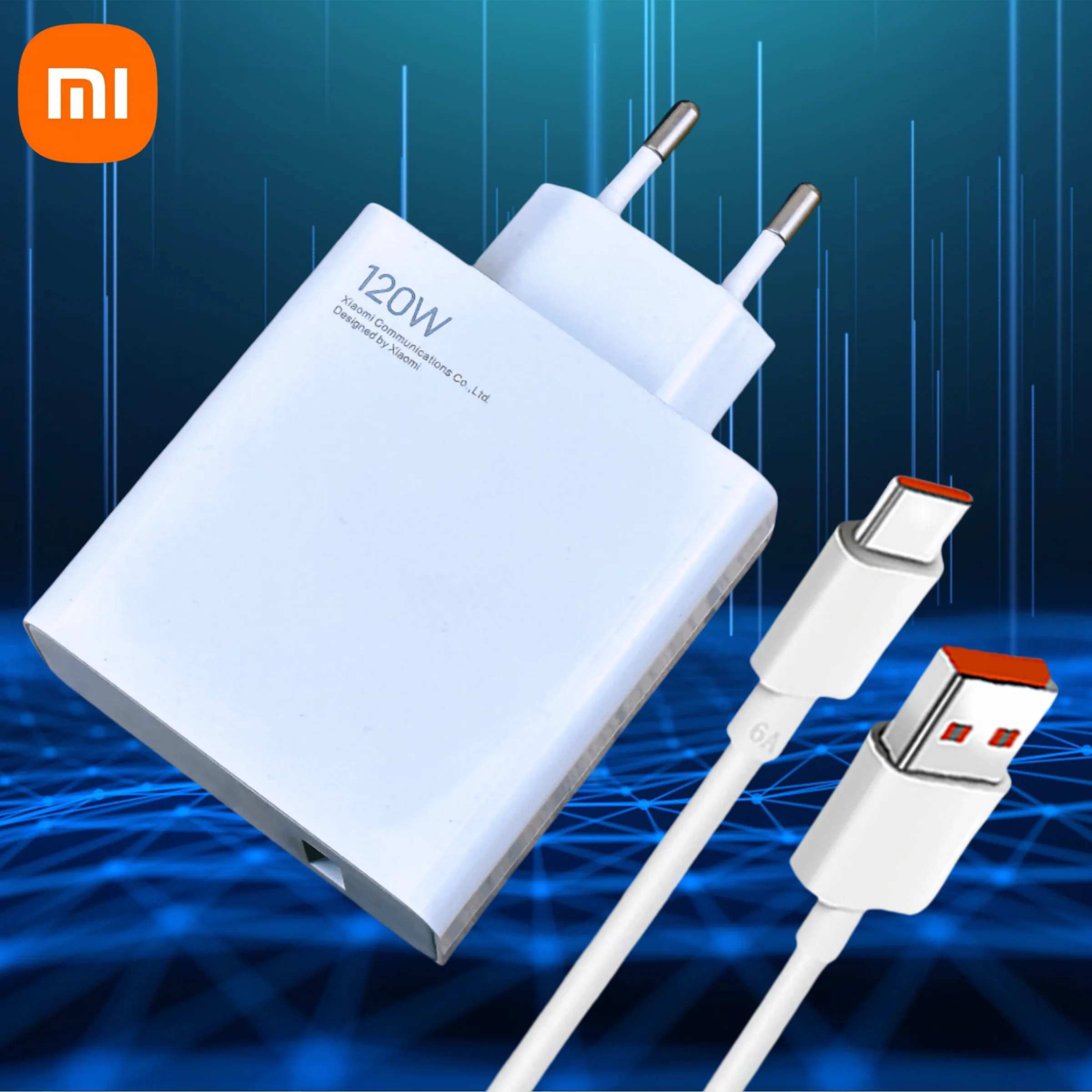 Chargeur Voiture Xiaomi 120W 2 Ports USB-A – Charge Rapide – Câble 1m Inclus – NEUF