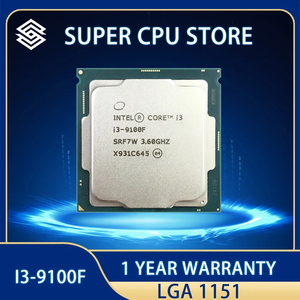 

Intel Core i3-9100F i3 9100F 3.6 GHz SRF7W /SRF6N Quad-Core Quad-Thread CPU Processor 65W 6M LGA 1151