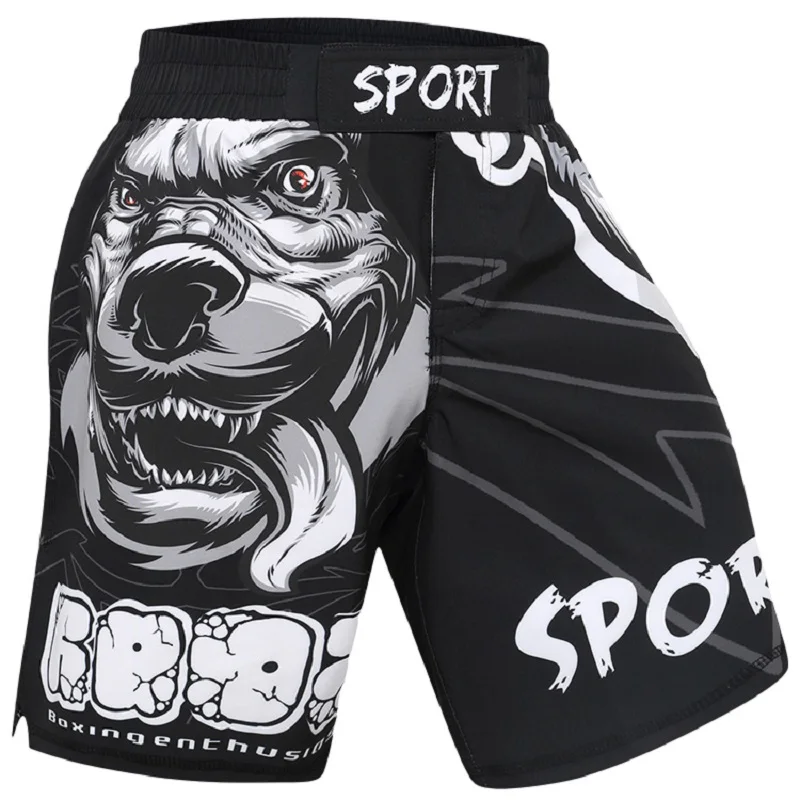 Lobo Impreso Boxeo Shorts MMA Muay Thai Crossfit Boxeo Entrenamiento Mma  Fightwear Boxeo Shorts Cortos Gimnasio Pantalones Cortos Pantalones De  Chándal De 33,19 €