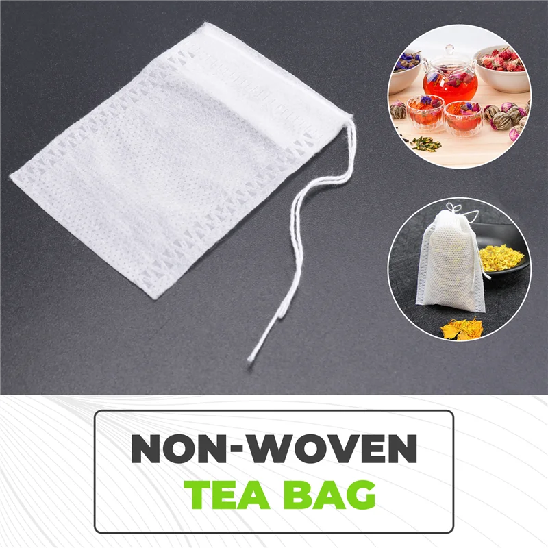 BHBD-1000Piece Empty Scented Tea Bags With String Seal Filters For Loose Teas 5 X 7Cm White