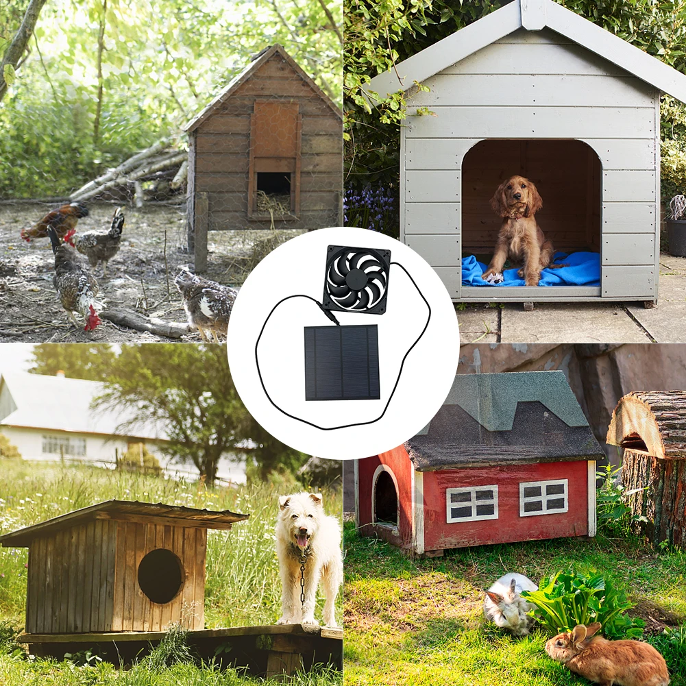 

YOUZI 20W Solar Panel Fan Cooling Exhaust Fan For Dog House Chicken Shed Outside IP65 Waterproof Solar Fan