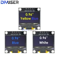 DIYUSER 0.96 inch IIC SPI Serial 7/4Pin White/Blue/Yellow Blue/Yellow OLED Display SSD1306 12864 LCD Screen Board for Arduino