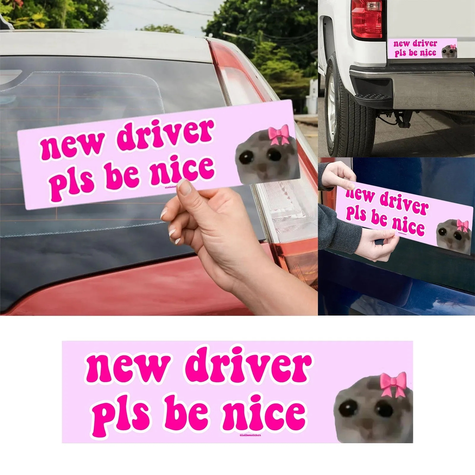 Driver Car Sticker Nice New Driver Please Be Nice Funny Self Learner Signs For Girls декор