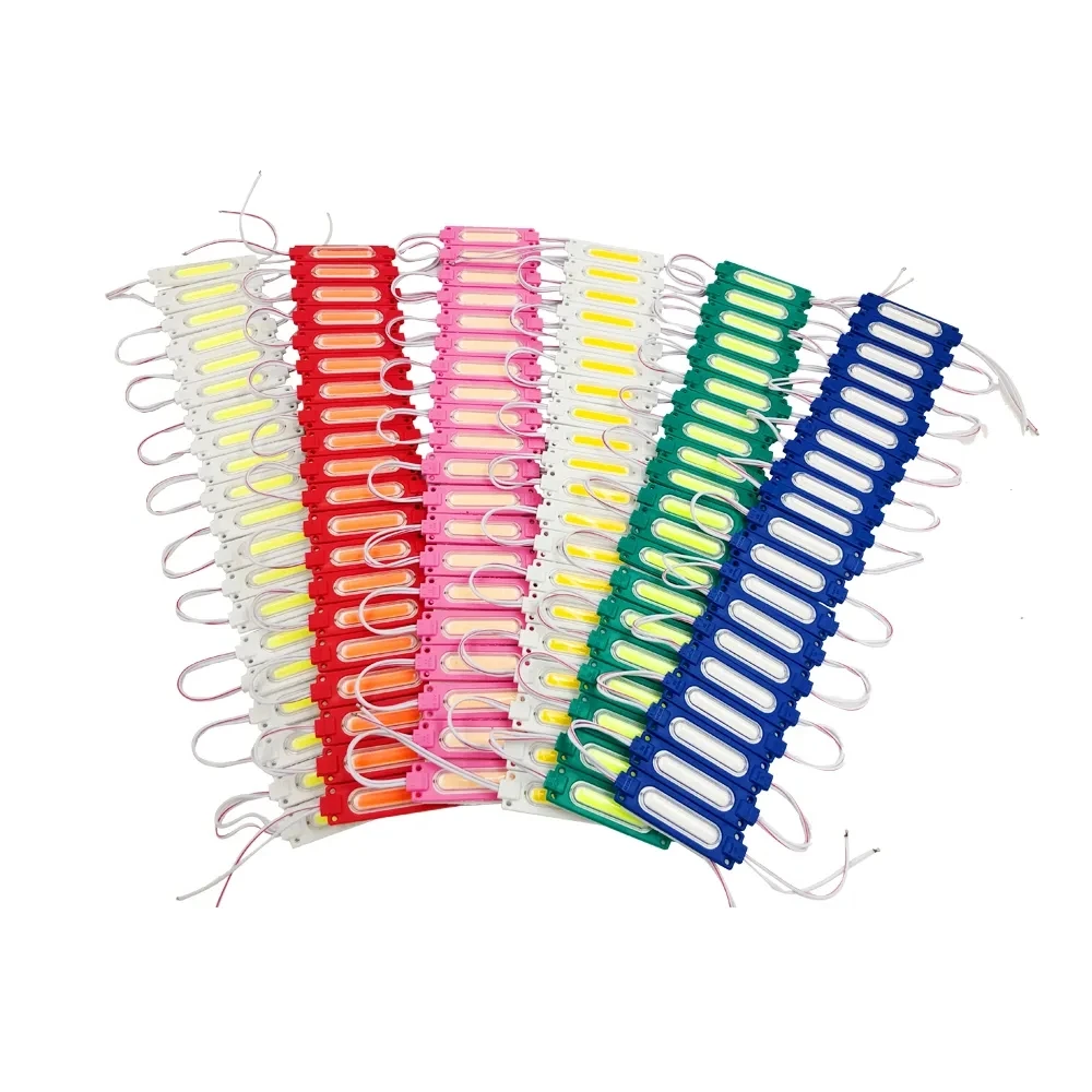 20pcs 2w COB LED Module Light 12v 24v White Warm White Red Green Pink Yellow IP65 Waterproof Backlight Letter Car Truck
