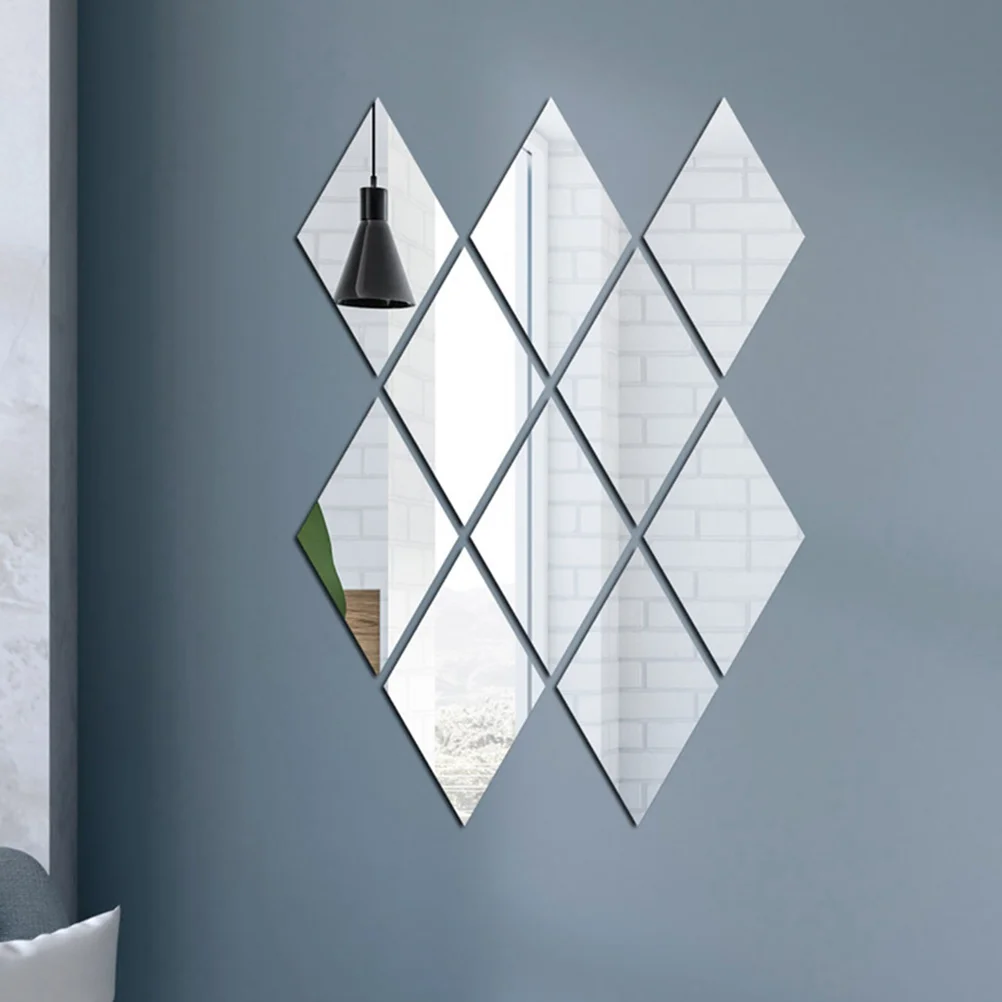 

24 Pcs Full Body Mirror Acrylic Self-adhesive for Home Square Mirrors Wall Sticker Stickers Door Tile