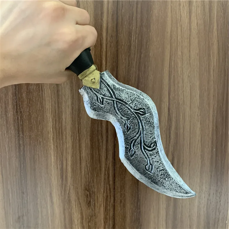Dagger Leaves Rune Sword Prop - Cosplay Weapon for Kids Safe PU Halloween Role Play