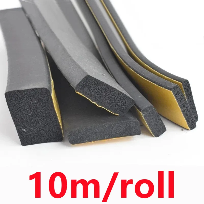 

New Self Adhesive Sponge Seal Strip Thicken Black EPDM Rubber Single Sided Adhesive Soundproof Foam Anti-collision Seal Gasket